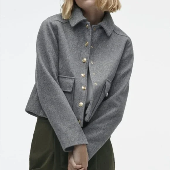 ★ZARA★ CLOTH JACKET WITH BUTTONS Zara | Jackets & Coats | Nwt Zara Gold Button Soft Touch